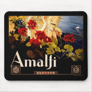 Vintage Amalfi Italia Reise-Grafikposter-Kunst Mousepad