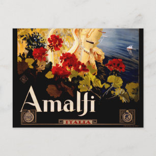 Vintage Amalfi Italia Reise-Grafikposter-Kunst Postkarte