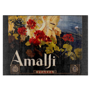 Vintage Amalfi Italia Reise-Grafikposter-Kunst Schneidebrett