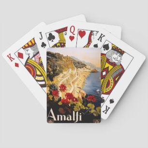 Vintage Amalfi Italia Reise-Grafikposter-Kunst Spielkarten