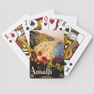 Vintage Amalfi Italia Reise-Grafikposter-Kunst Spielkarten