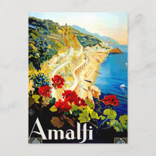 Vintage Amalfi Italien Europa Reisekarte Postkarte
