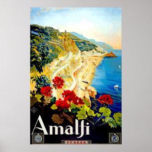 Vintage Amalfi Italien Europa Reiseplakat Poster