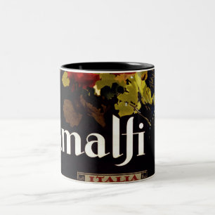 Vintage Amalfi-Küste Italia Reiseplakat Zweifarbige Tasse