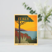 Vintage Amalfi Küste Italien Reisen Postkarte (Stehend Vorderseite)