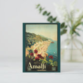 Vintage Amalfi-Reisewerbung Postkarte (Stehend Vorderseite)