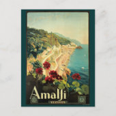 Vintage Amalfi-Reisewerbung Postkarte (Vorderseite)