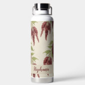 Vintage Amaranth Floral Freund Geschenk Trinkflasche (Rückseite)