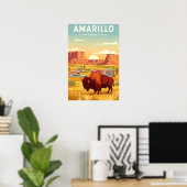 Vintage Amarillo Texas Poster (Heimbüro)