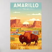 Vintage Amarillo Texas Poster (Vorne)
