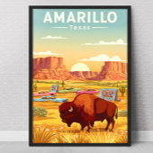 Vintage Amarillo Texas Poster