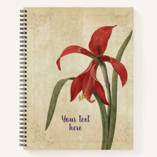 Vintage-Amaryllis-Notizbuch Notizblock