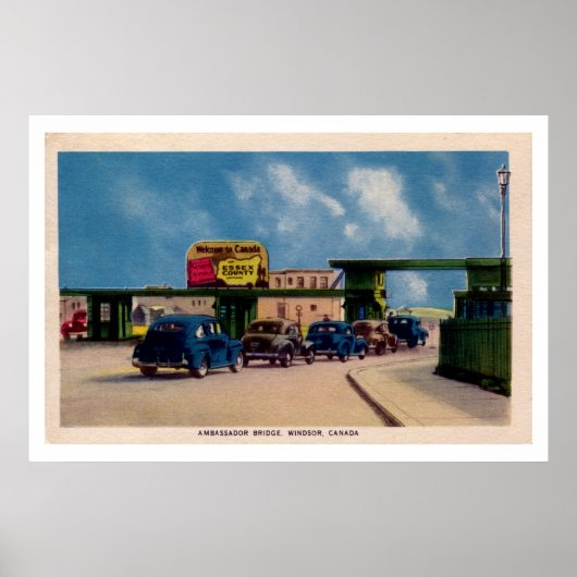 Vintage Ambassador Bridge Windsor Kanada Poster (Vorne)