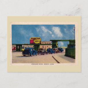 Vintage Ambassador Bridge Windsor Kanada Postkarte