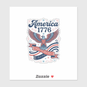 Vintage America 1776 Adler Patriotisches Shirt Des Aufkleber