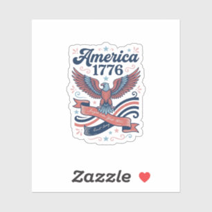Vintage America 1776 Adler Patriotisches Shirt Des Aufkleber