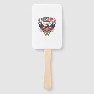 Vintage America Eiscreme Patriotisches-Shirt-Desig Fächer