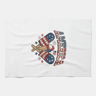 Vintage America Eiscreme Patriotisches-Shirt-Desig Geschirrtuch