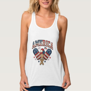 Vintage America Eiscreme Patriotisches-Shirt-Desig Tank Top