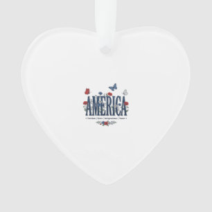 Vintage America Floral Butterfly Patriotisches Hem Ornament