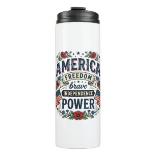 Vintage America Freiheit Patrioten-Shirt Design_1 Thermosbecher