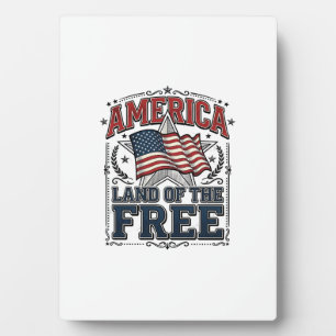 Vintage America Land Of The Free Patriotisches T-S Fotoplatte