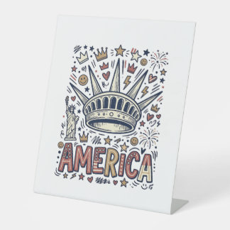 Vintage America Liberty Crown Patriotisches Shirt  Sockelschild