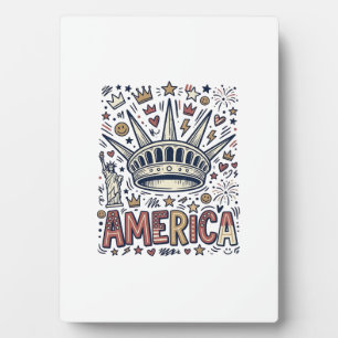 Vintage America Liberty Crown Patriotisches T-Shir Fotoplatte