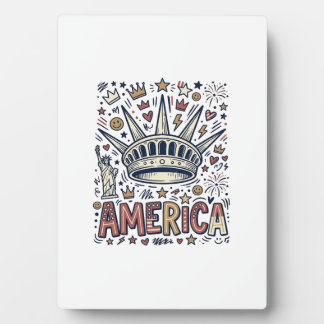 Vintage America Liberty Crown Patriotisches T-Shir Fotoplatte