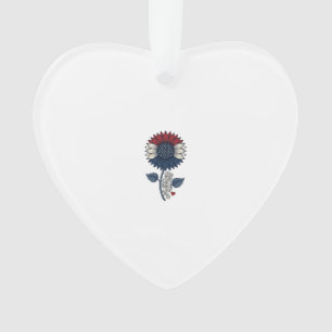 Vintage America Sonnenblume Patriotisches Shirt-De Ornament