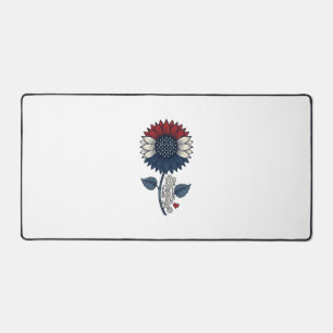 Vintage America Sonnenblume Patriotisches Shirt-De Schreibtischunterlage