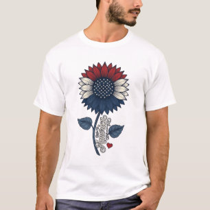 Vintage America Sonnenblume Patriotisches Shirt-De T-Shirt