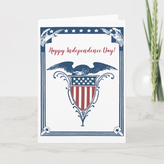 Vintage American Blue Stars Karte (Vorderseite)