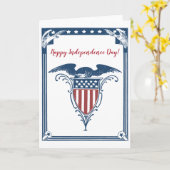 Vintage American Blue Stars Karte (Gelbe Blume)