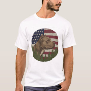 Vintage American Bully Pitbull Hund Patriotisch US T-Shirt