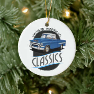 Vintage American Classic Trucks Keramik Ornament