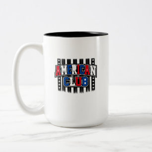 Vintage American Club Sport Stil Grafik Zweifarbige Tasse