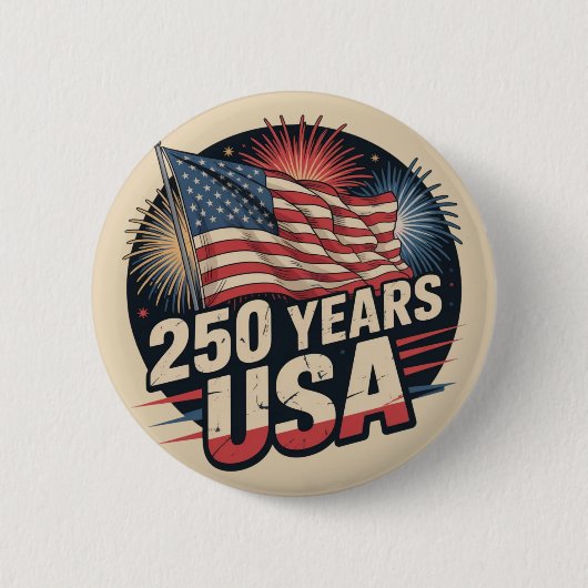 Vintage American Flag 250 Years USA Button (Vorderseite)