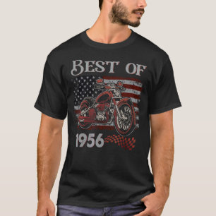 Vintage American Flag Best Of 1956 Motorrad Geburt T-Shirt