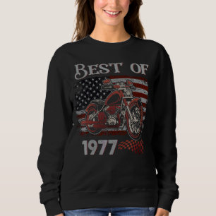 Vintage American Flag Best Of 1977 Motorrad Geburt Sweatshirt