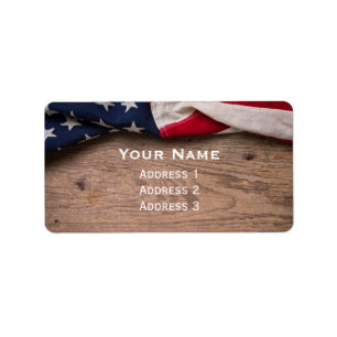 Vintage American Flag Border Adressaufkleber