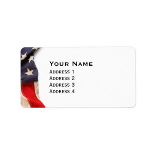 Vintage American Flag Border Adressaufkleber