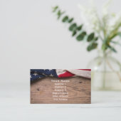 Vintage American Flag Border Visitenkarte (Stehend Vorderseite)