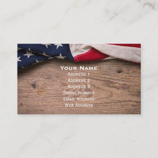 Vintage American Flag Border Visitenkarte (Vorderseite)