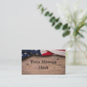 Vintage American Flag Border Visitenkarte (Stehend Vorderseite)