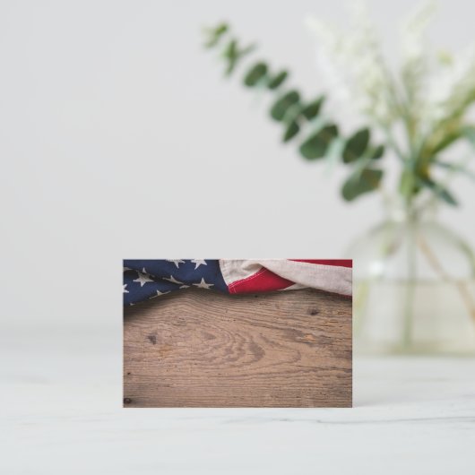 Vintage American Flag Border Visitenkarte (Stehend Vorderseite)