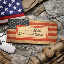 Vintage American Flag Firmenname 250. Geburtstag Visitenkarte