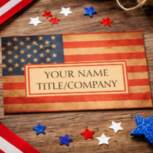 Vintage American Flag Firmenname  Visitenkarte