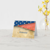 Vintage American Flag Karte (Gelbe Blume)