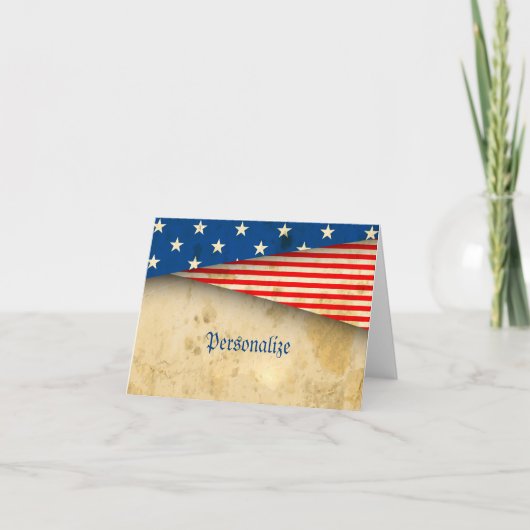 Vintage American Flag Karte (Vorderseite)